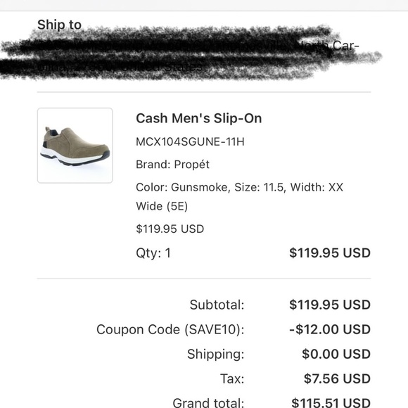 Propet NIB Cash Suede Slip On MCX104S Gunsmoke Men Extra Wide Size 11.5 XX (5E) - Picture 11 of 12